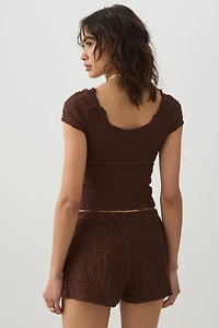 Short en tricot texturé