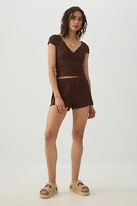Short en tricot texturé