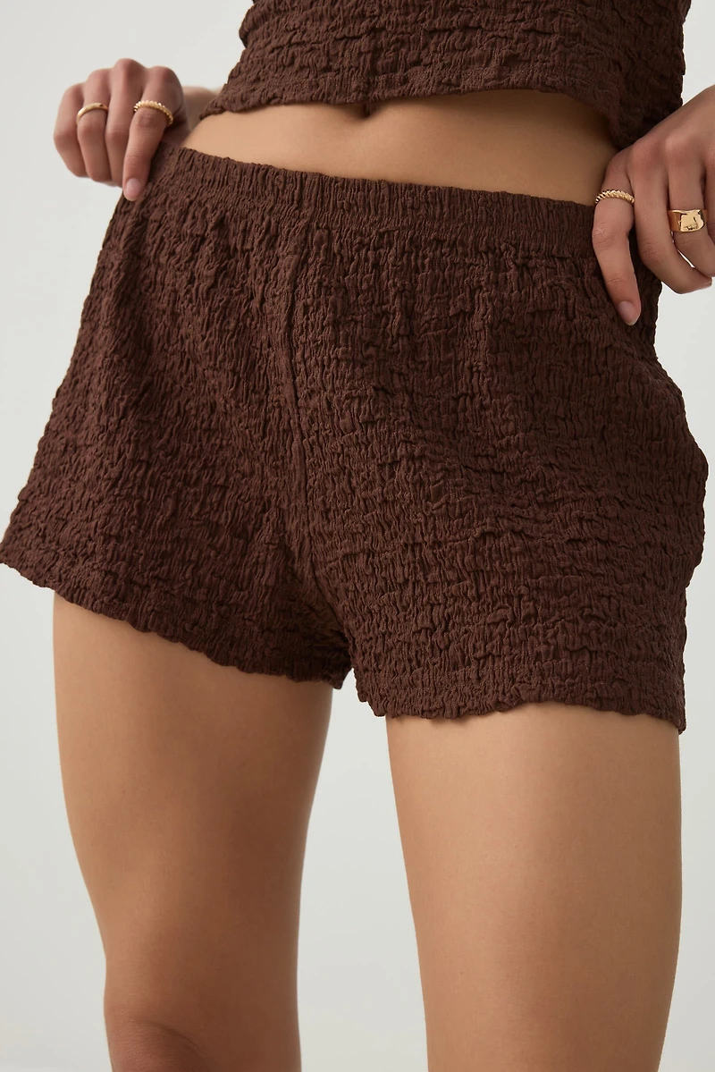 Short en tricot texturé