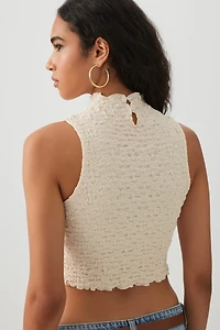 Textured Mock Neck Tank Top