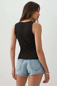 Camisole côtelée boutonnée