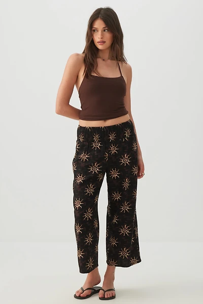 Linen Blend High Waist Culottes