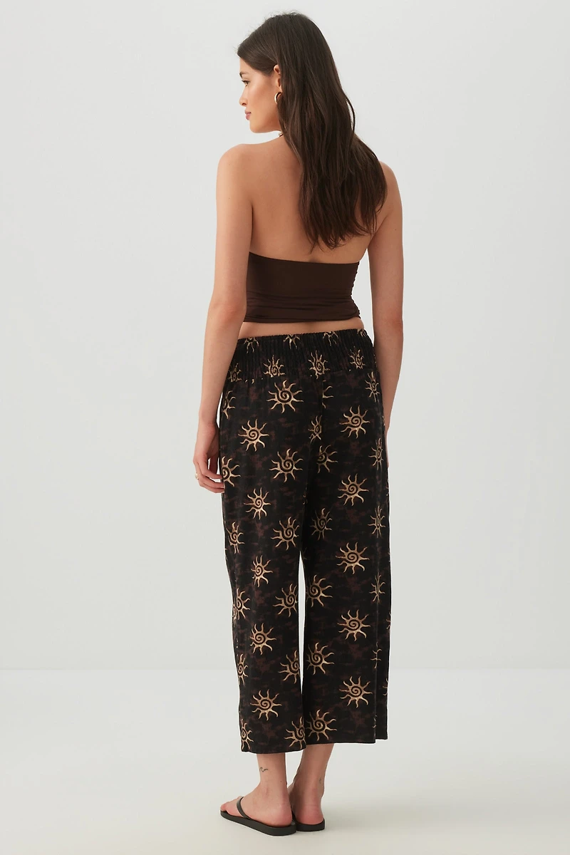 Linen Blend High Waist Culottes