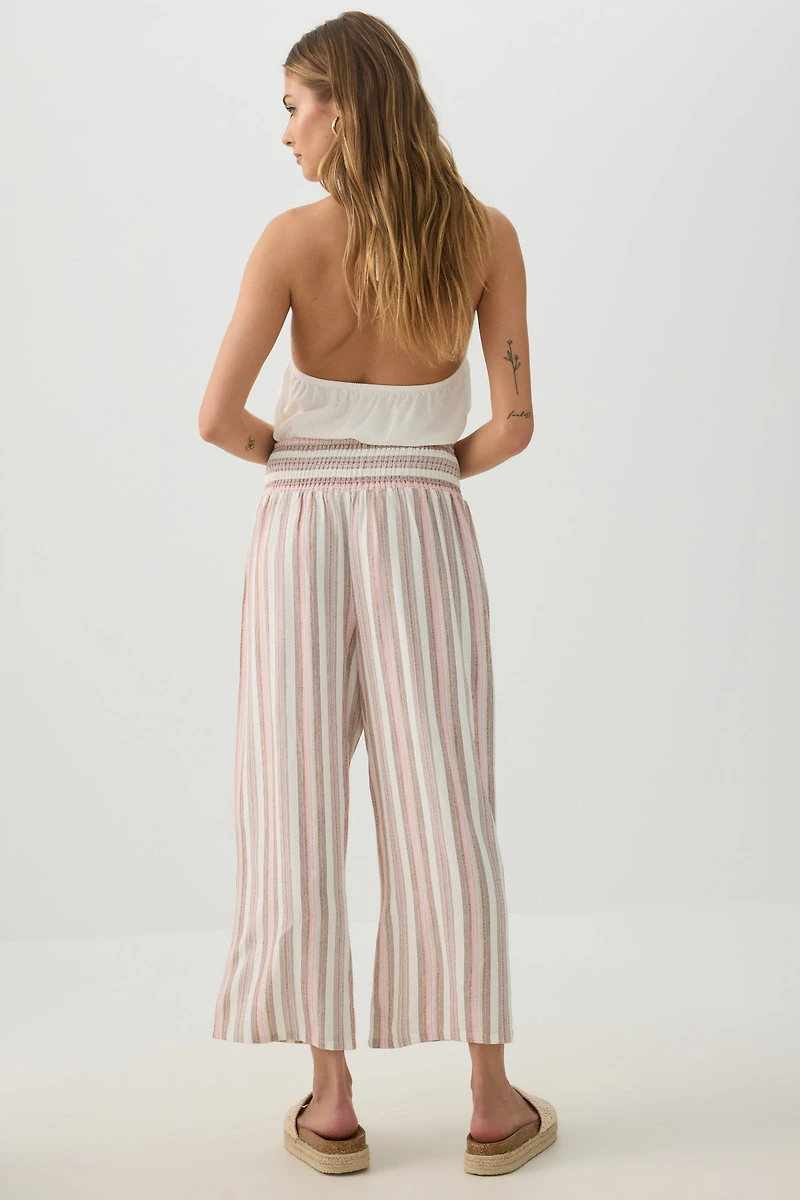 Linen Blend High Waist Culottes