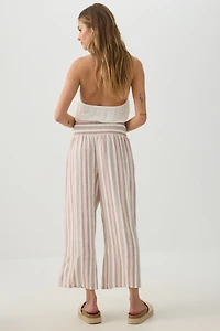 Linen Blend High Waist Culottes