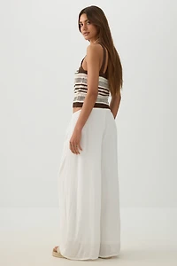 Mid Rise Wide Leg Pants