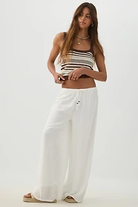 Mid Rise Wide Leg Pants