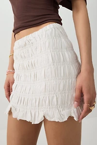 Jupe mini smockée