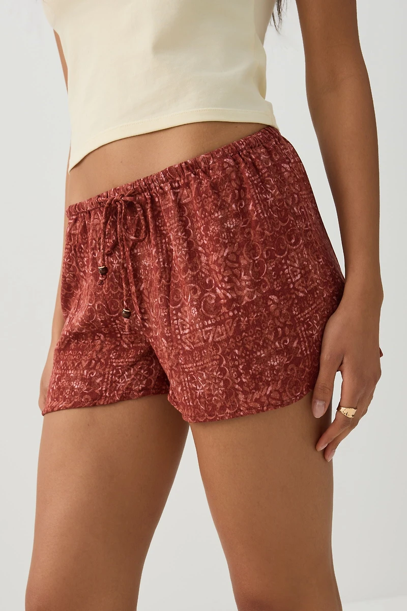 Short à taille mi-haute froiss