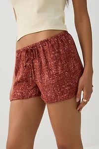 Short à taille mi-haute froiss