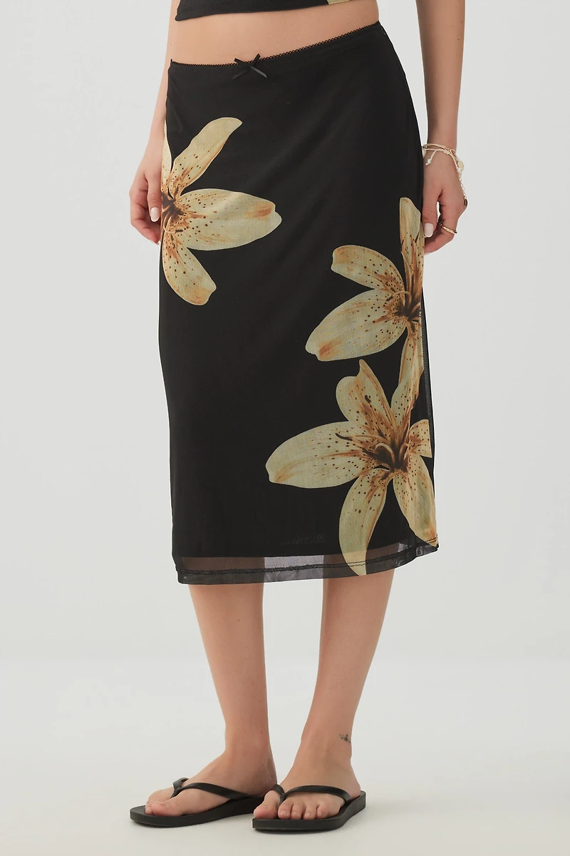 Floral Mesh Skirt