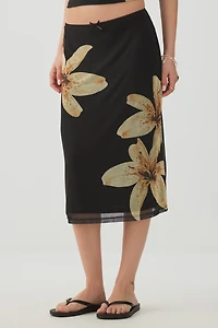Floral Mesh Skirt