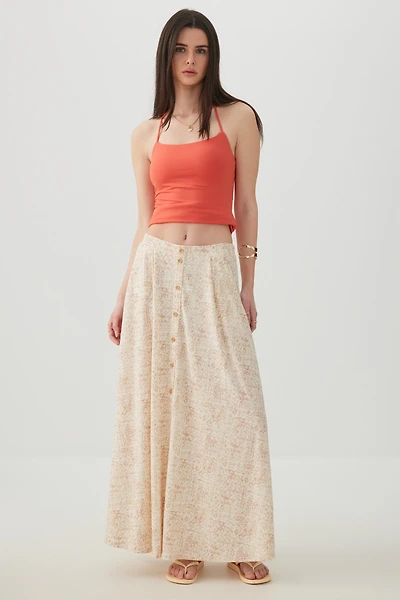 Knit Crepe Maxi Skirt