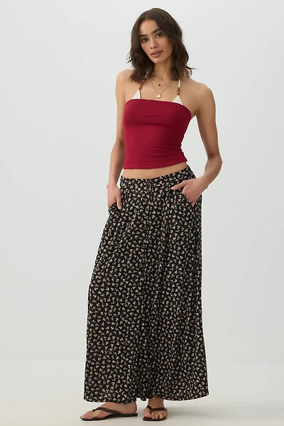 Knit Crepe Maxi Skirt