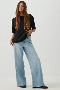 Basic Boxy Crew Neck T shirt