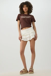 Ruffled Knit Skort