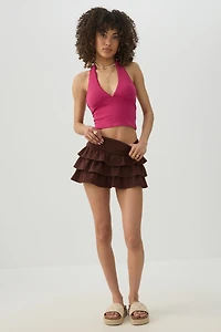Ruffled Knit Skort