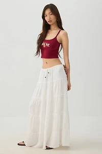 Graphic Ribbed Crop Tank Top