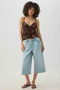 Tropical Flower Babydoll Tank Top