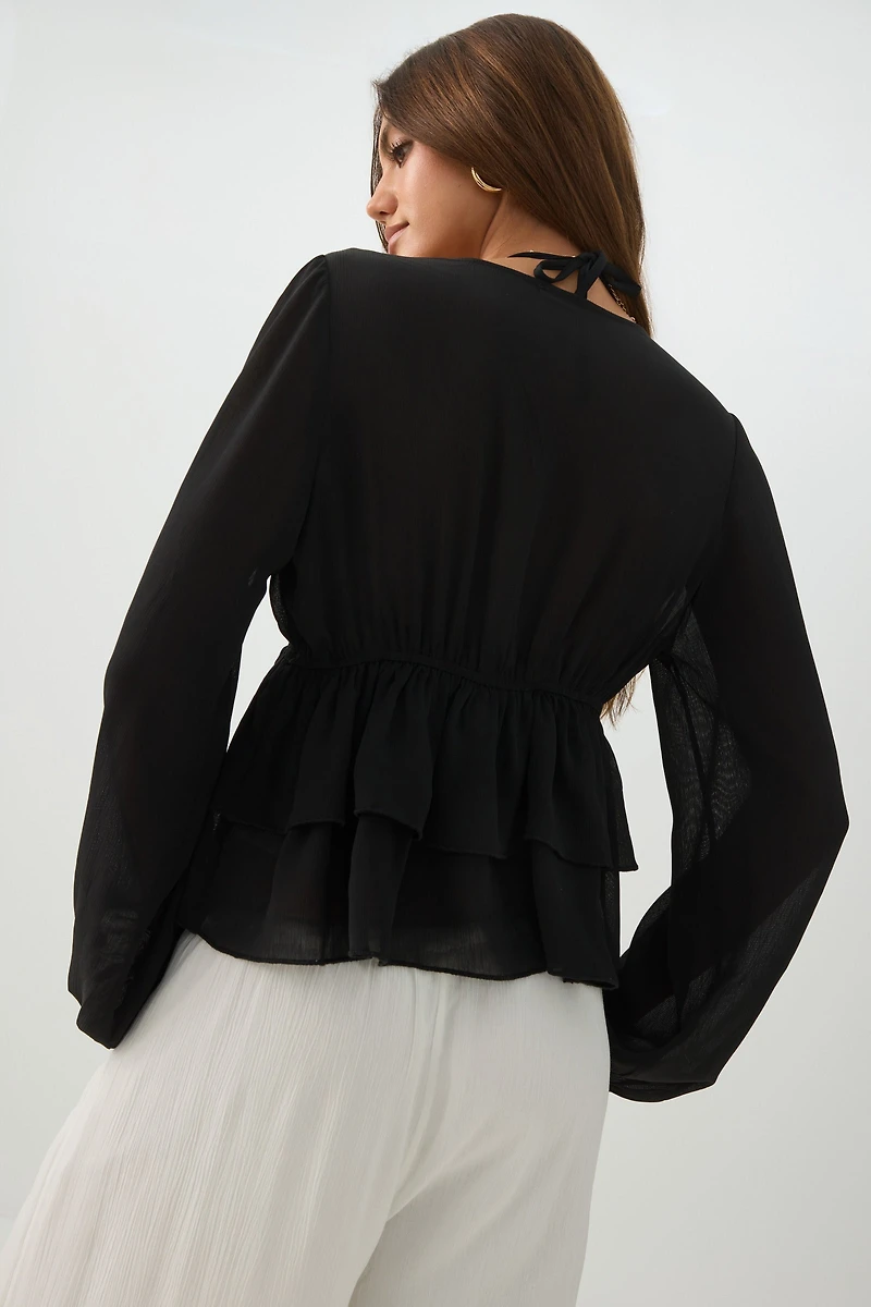 Haut à nouer en mousseline