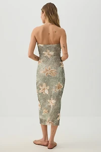 Robe midi en maille filet