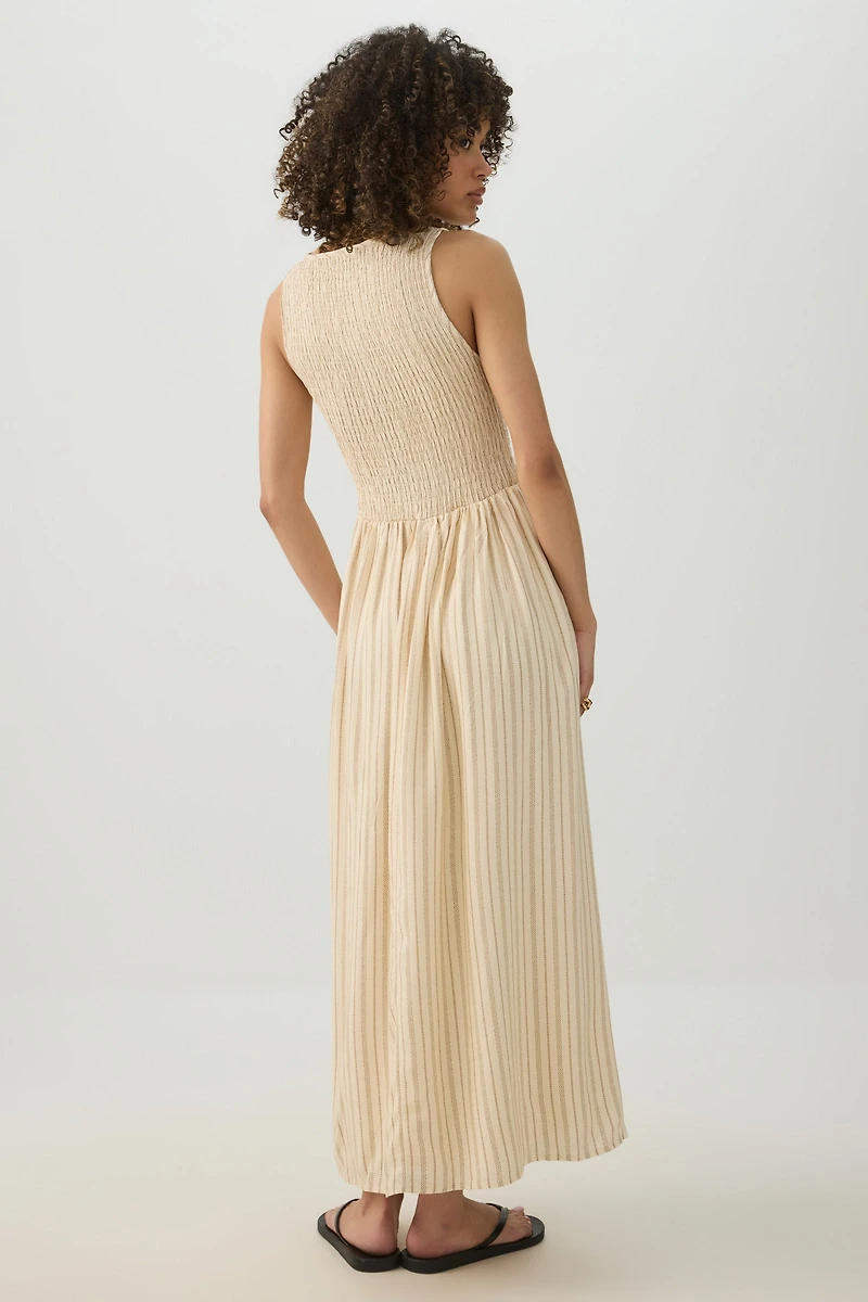 Smocked Halter Midi Dress