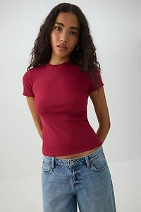 T-shirt à col rond côtel