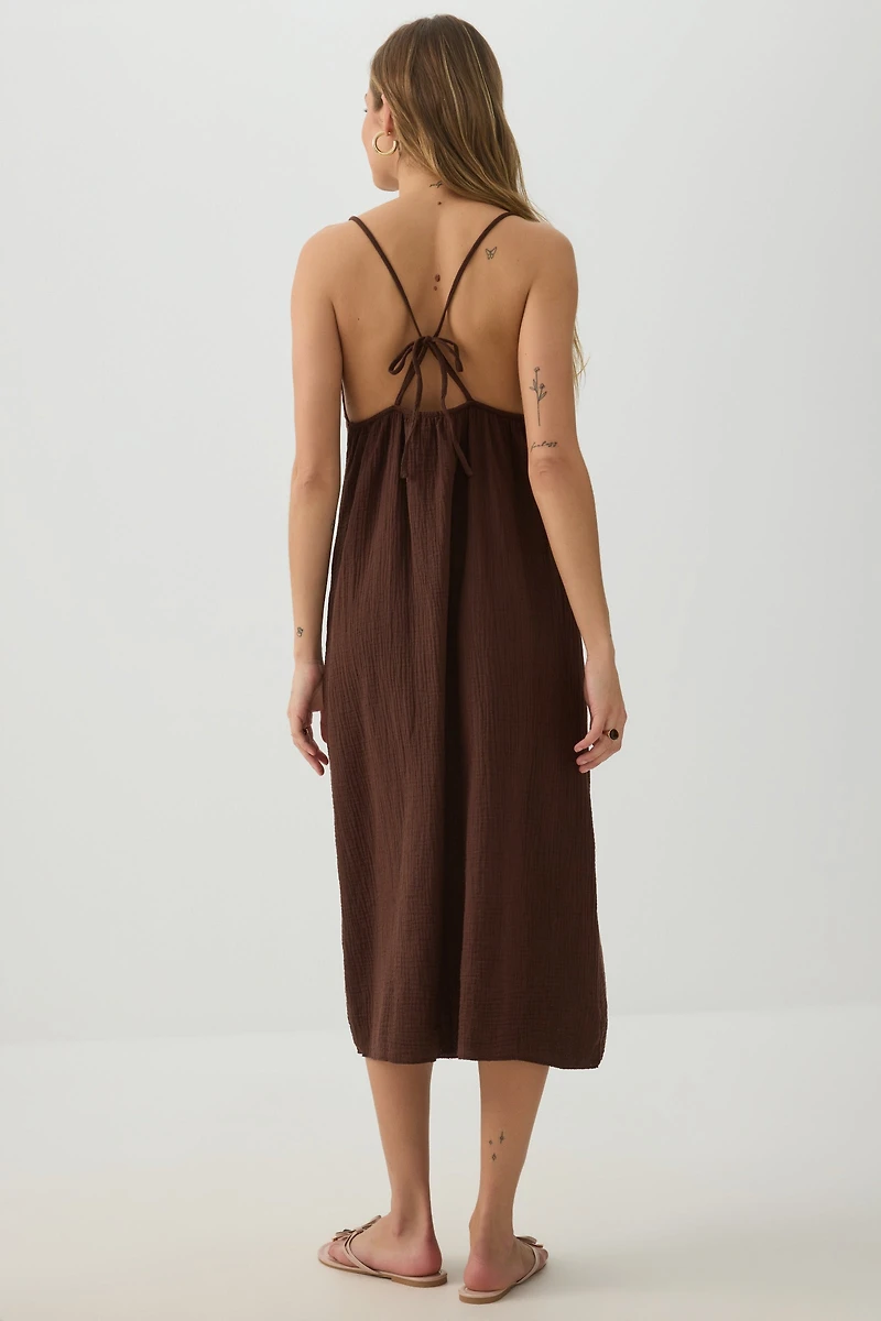 Airy V Neck Midi Dress