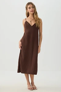 Airy V Neck Midi Dress