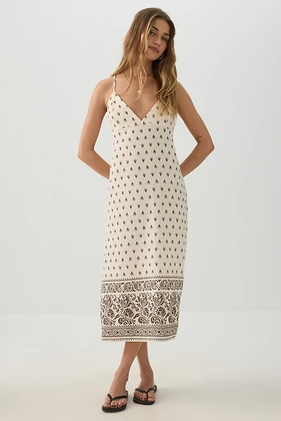Robe midi vaporeuse à col V