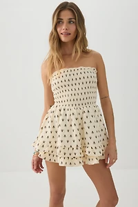Smocked Strapless Romper