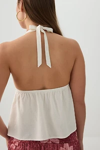 Camisole licou en mélange de lin