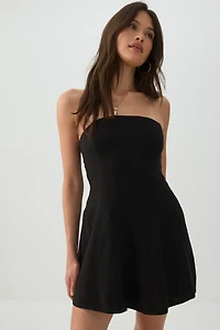 Robe haut tube mini en lin mélang