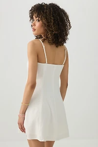 Robe haut tube mini en lin mélangé