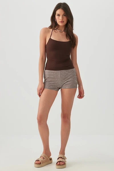 Striped Knit Micro Shorts