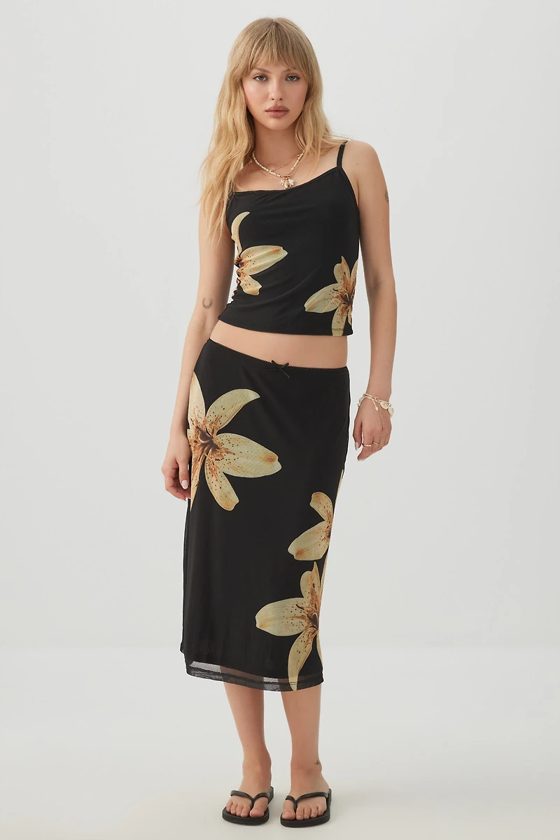 Floral Mesh Tank Top