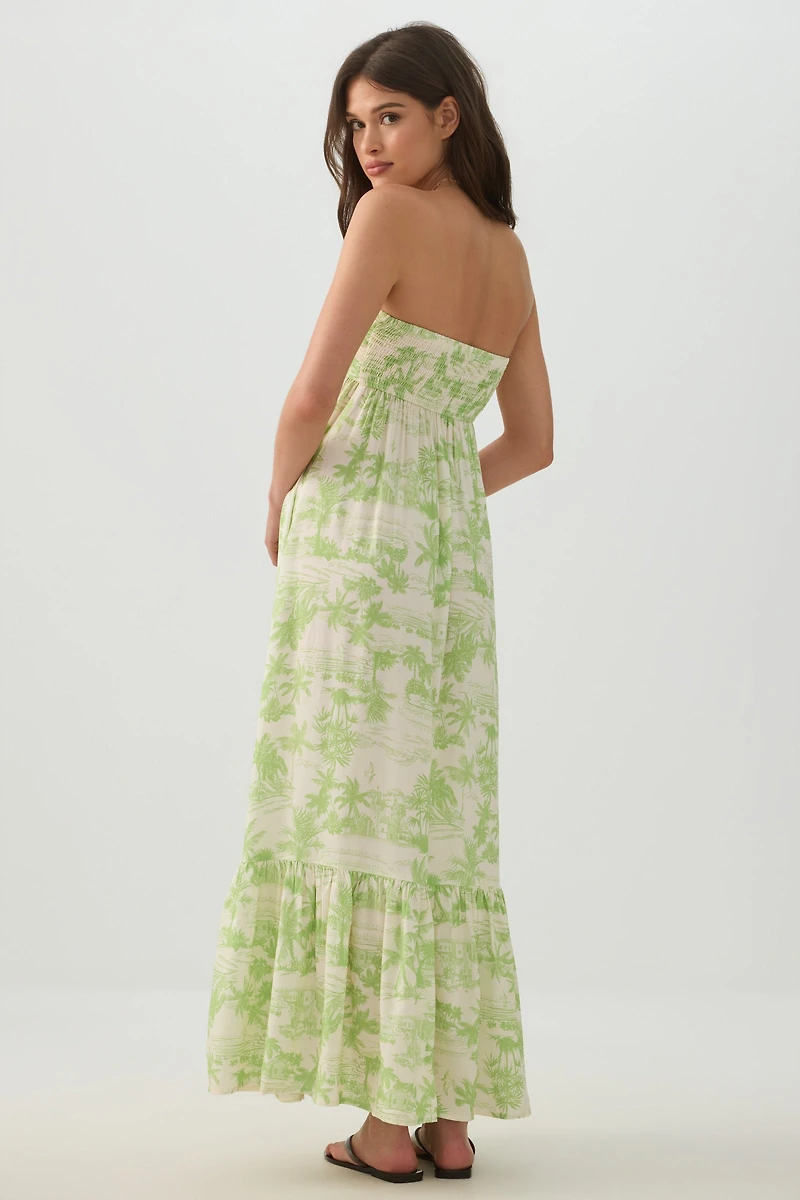 Strapless Floral Maxi Dress