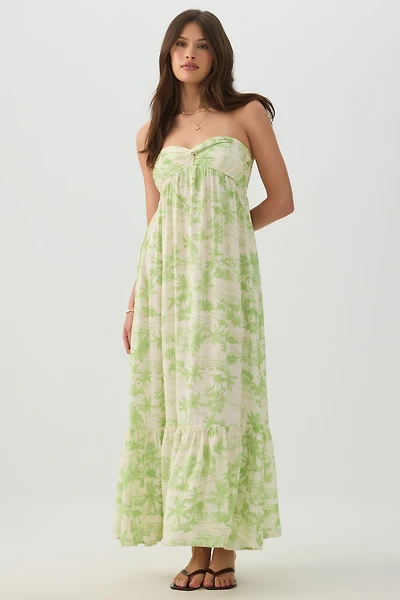 Strapless Floral Maxi Dress