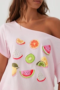 Oversized Off Shoulder PJ T-Shirt