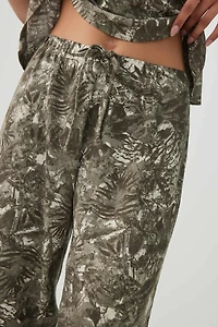 Pantalon pyjama en tissu gaufré forêt tropicale