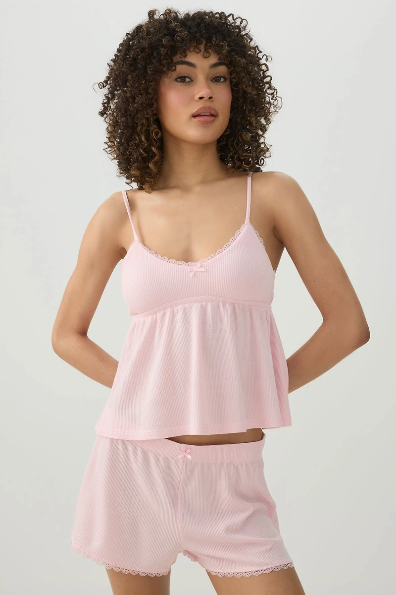 Waffle Knit PJ Tank Top