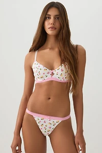 Culotte tanga fleurie