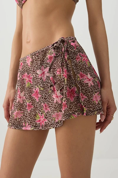 Cache-maillot à imprimé animalier