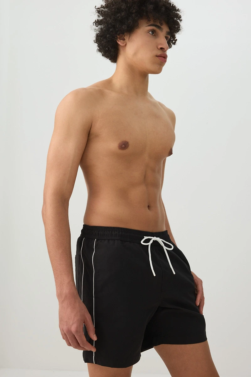 Contrast Piping Swim Trunks