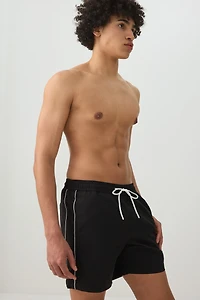 Contrast Piping Swim Trunks