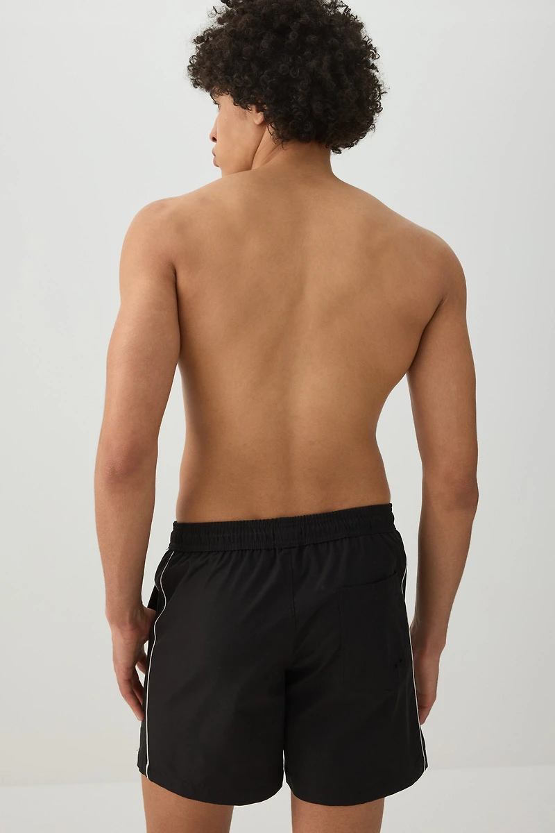 Contrast Piping Swim Trunks