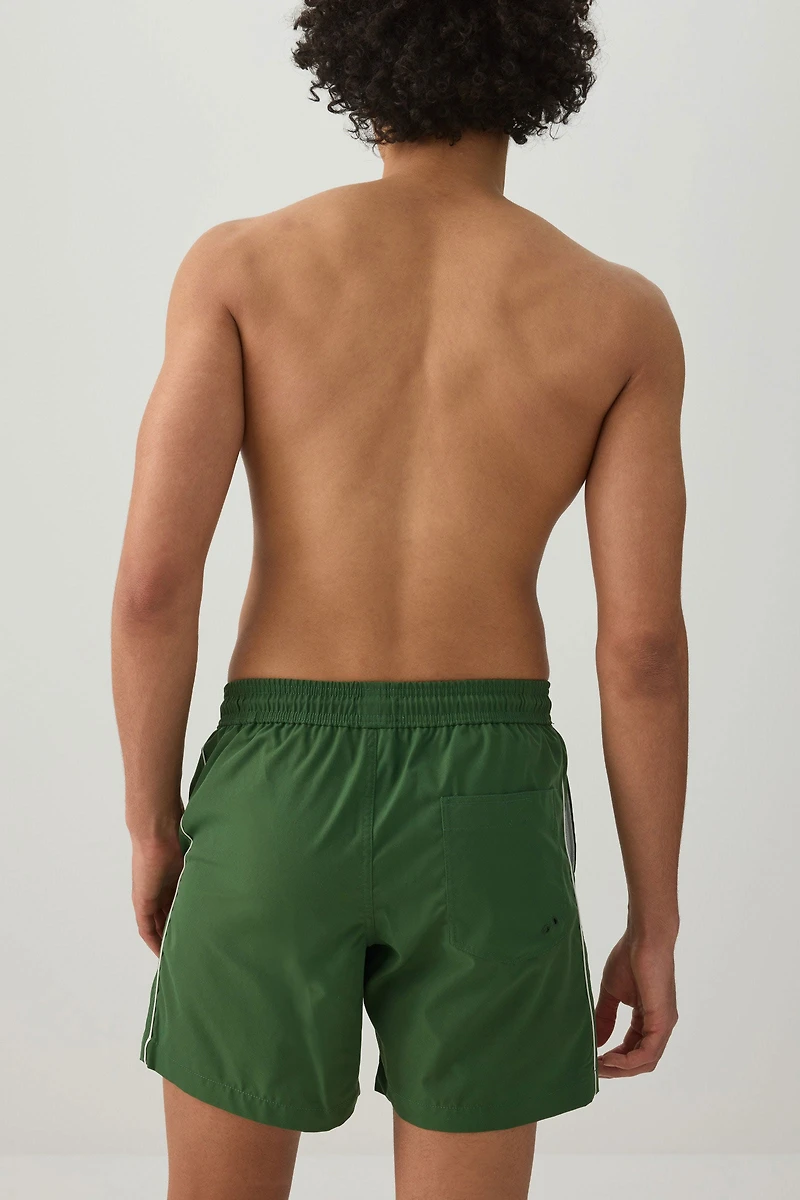 Contrast Piping Swim Trunks