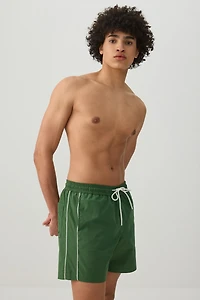 Contrast Piping Swim Trunks
