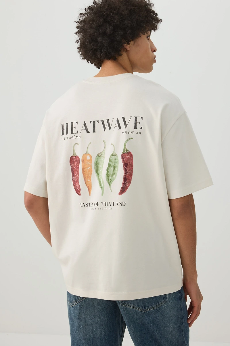 T-shirt à col rond surdimensionné
