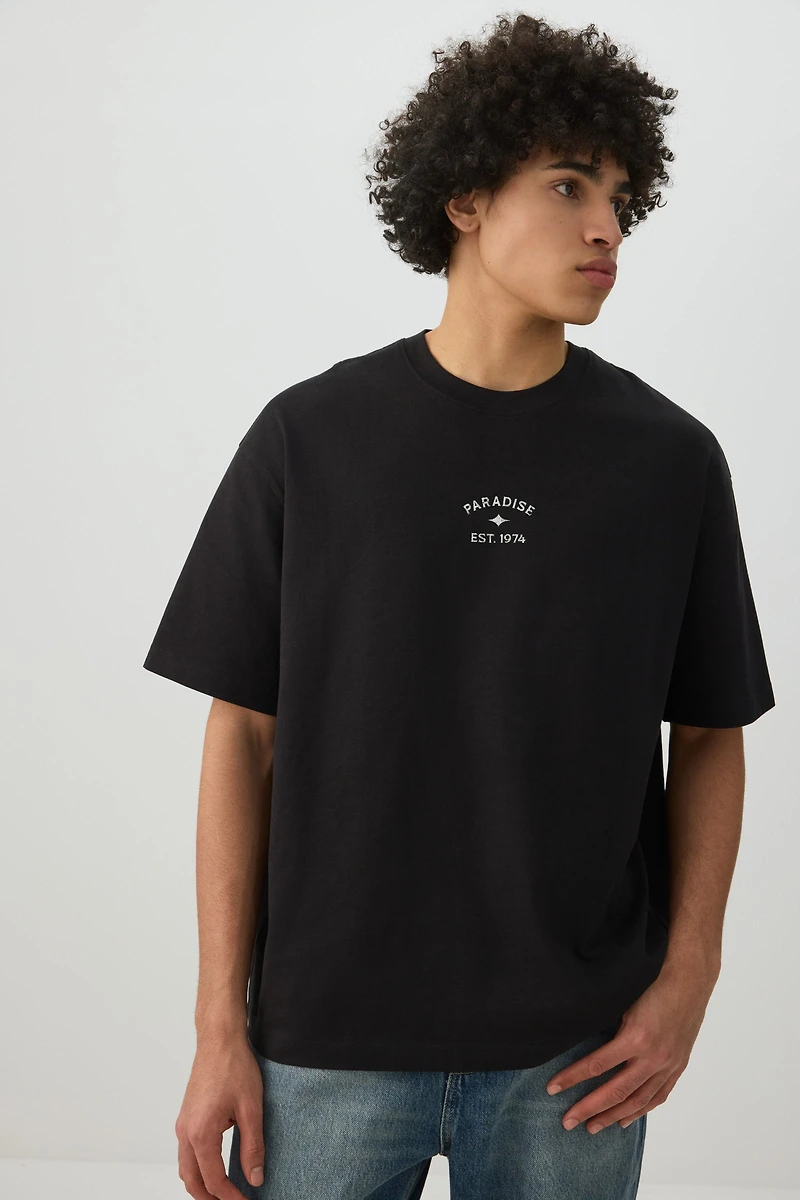 T-shirt à col rond surdimensionn